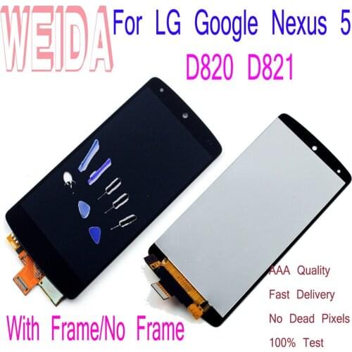 WEIDA 4.95" LCD Display For LG Google Nexus 5 D820 D821 Touch Screen Digitizer Assembly Frame with Tool 1920*1080