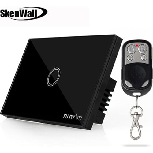 1Gang US Standard 110-240V Remote Control Touch Switch,Sensor Switch,Wall Switch Luxury Glass Surface Waterproof 120*73*34mm