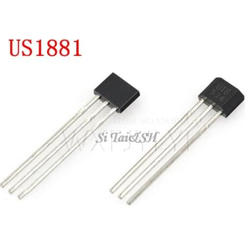 10pcs U18 US1881 TO-92 OH188 1881 U18 TO92 Hall Effect Sensor Magnetic Detector Hall Sensor Motor