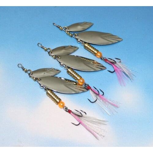 3Pcs/Lot Spinner Bait with 2 Blades 7.5g Metal Spinner Spoon Bait Spinnerbait Bass Pike Fishing Lure Fishing Tackle