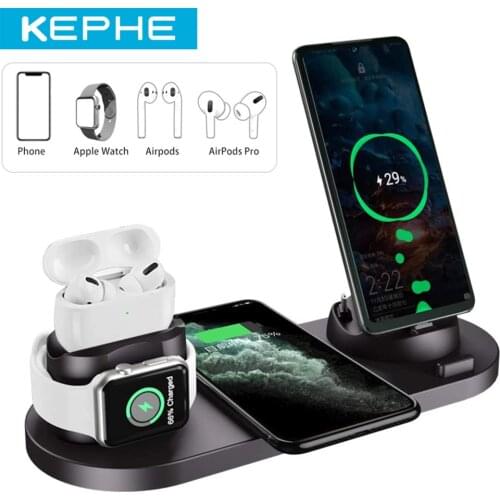 4 in 1 Qi Fast Wireless Charger Stand For iPhone 11 12 X 8/Apple Watch/AirPods Pro