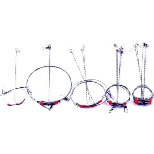 5PCS Anti-Winding Fishing Hook Steel Sea Fishing Rigs Swivel String Wire Leader Pesca Fishing Tackles Tools