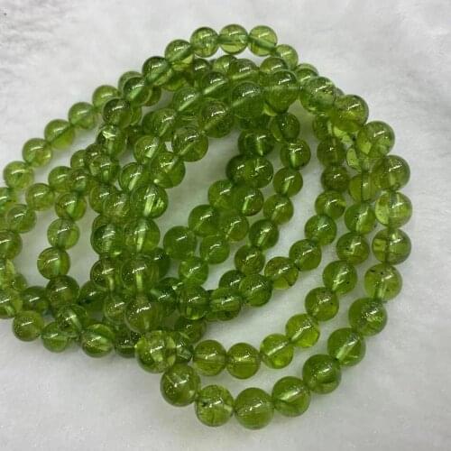7.3-7.6 mm AAA grade natural peridot stone beads bracelet natural gem stone jewelry bracelet for woman for gift wholesale