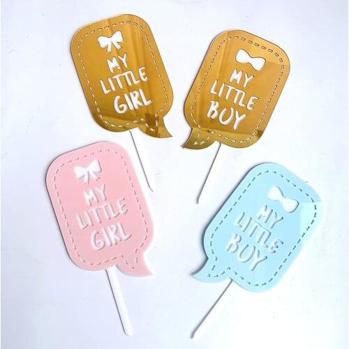 Baby Girl Acrylic Happy Birthday Cake Topper My Litter Boy Cake Topper For Baby Kids Birthday Party Cake Decorations Baby Shower