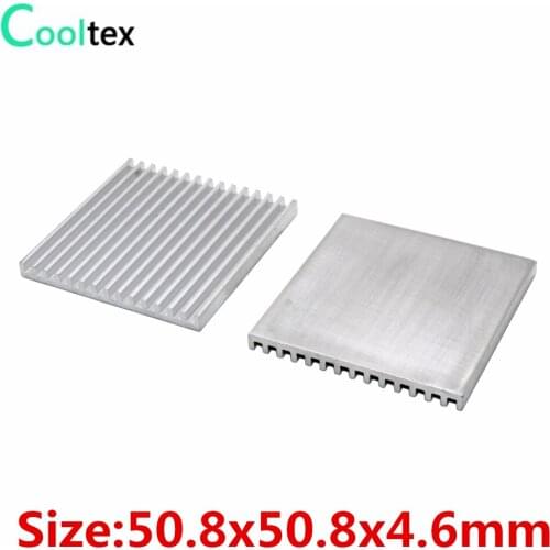 5pcs/lot 50.8x50.8x4.6mm Aluminum Heatsink heat sink for Electronic Chip LED IC radiator COOLER cooling