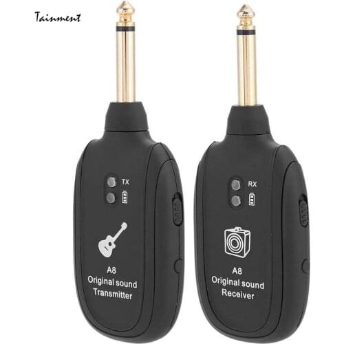 Mini USB Wireless Guitar System 4 Channels Audio Transmission Set with Receiver Transmitter for Electric Guitar Bass Violin