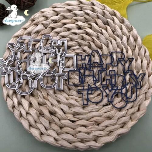Bunnymoon Happy Birthday to You Stitched Metal Cutting Die DIY Scrapbooking Craft Embossing Making Stencil Template