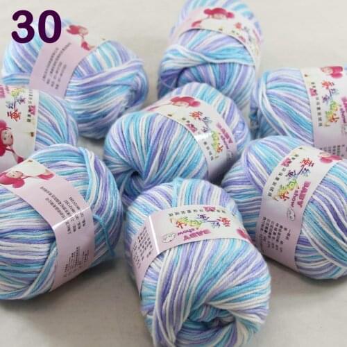 Color Optional 8 ballsX50g Cashmere Silk Velvet Children Hand Kintting Yarn White Blue Aqua 18-30