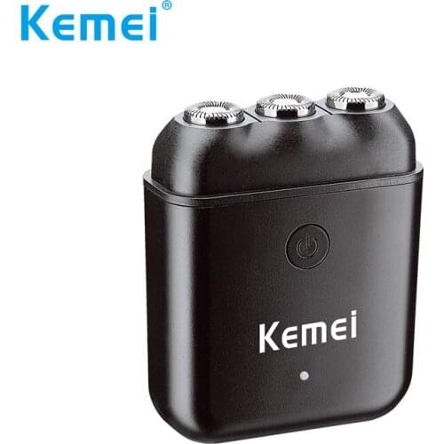 Kemei Electric Waterproof Razor for Men Cordless Travel USB Rechargeable Wet & Dry Foil Shaver Face Care