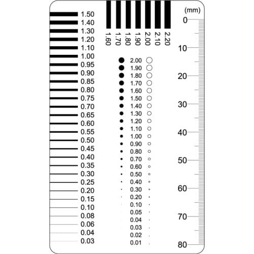 Badge Gauge Film Ruler Point Gauge Wire Gauge Stain Crack Contrast Card Scratch Transparent Ruler Model