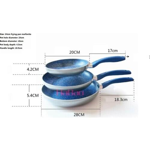 Quality aluminum non-stick frying pan no fumes Maifanshi mini frying pan steak wok gas Induction Cooker Universal