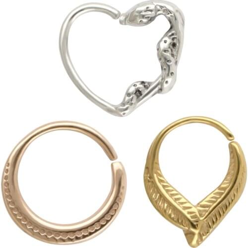 JHJT 3PCS Nose Rings Septum Piercing 316L Steel Nose Hoops for Body Nose Piercing