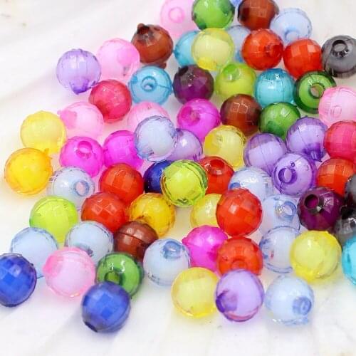 8mm 130pcs Plastic Acrylic Chunky Beads Earth surface Round Loose Spacer Beads For DIY Jewelry Making Bracelet Findings