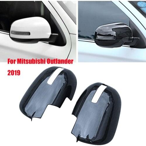 2PCS Car Door Wing Rearview Side Mirror Cap Cover For Mitsubishi Outlander 2019