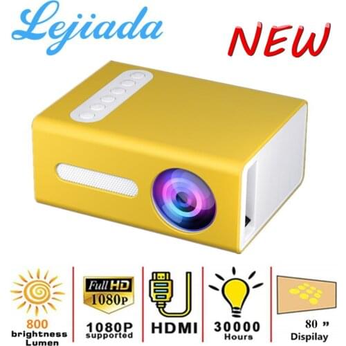 LEJIADA New T300 Mini LED Projector 320x240 Pixels 800 Lumens Portable HD Home Media Video Player Built-In Speaker