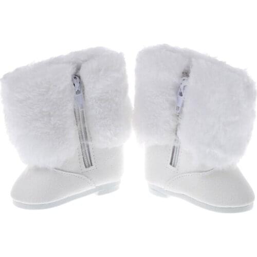 Fur Snow Boots Shoes For 18in American Girls Dolls Doll Accessory Baby Born Doll