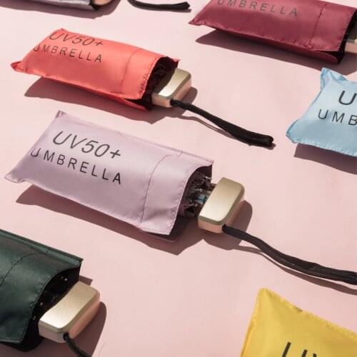 Ultra-light Anti UV Mini Umbrella Folding Parasol Sunny Small Pocket Umbrellas Rain Women Gift Sun protection Paraguas