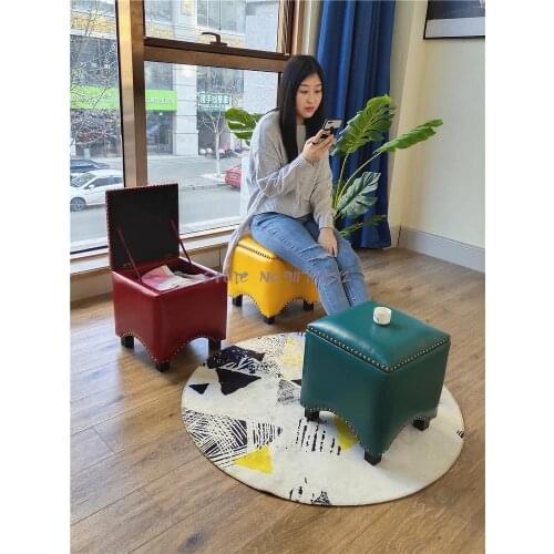 Fashion creative Fangpi dun American sofa sitting pier lazy low stool living room household shoe changing stool storage stool