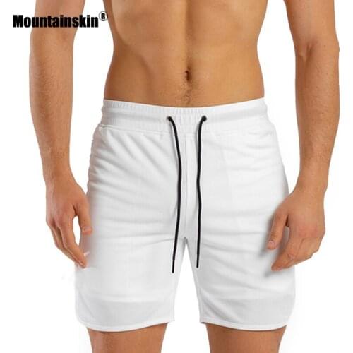 Mountainskin Joggers Shorts Summer Shorts Men Elastic Drawstring Fitness Work Casual Breathable Short Pants MT165