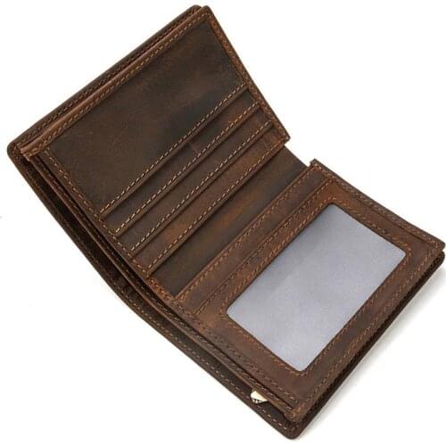 Men Small Slim Coin Purse 2021 Male Wallet Classic Vintage Men Wallet Genuine Leather Short Purse Wallet
