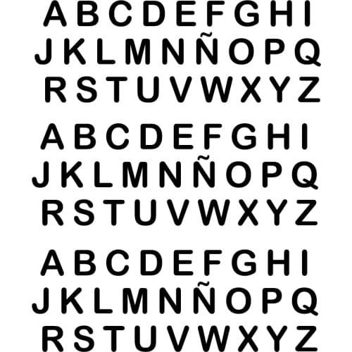 1" 2" 3" 4" Black ABC Alphabet Letter Spanish Alphabet Letter Stickers Planner Teacher Car Sticker