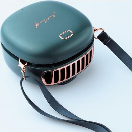 New lazy hanging waist fan Outdoor Portable Small No Leaf Hanging Waist Fan Free Your Hands Mini rechargeable