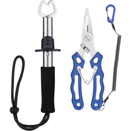 New Stainless Steel Fish Lip Gripper with lightweight Stainless Steel Fishing Lure Pliers Grip Set Fishing Tackle Tool