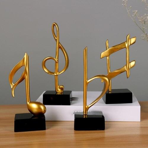 Resin Musical Note Ornaments Mini Piano Decoration Office Desktop Figurines Decorative Nordic Style Craft Living Room Home Decor