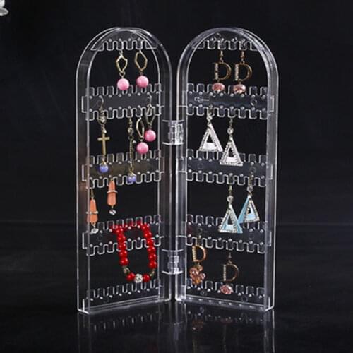 Jewelry Display Jewelry Earring Storage Shelf Organizer Jewelry Holder Makeup Jewelry Organizer Transparent