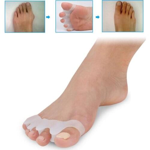 2Pcs/set Silicone Toe Separator Thumb Valgus Corrector pad Toe Bone Nursing Toe Foot Care Protector Orthosis Tool N0L5