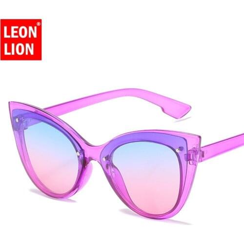 Leonlion Oversized Cat Eye Sunglasses Women 2021 Luxury Gradient Mirror Sunglasses Women/Men Vintage Cat Eye Lentes De Sol Mujer