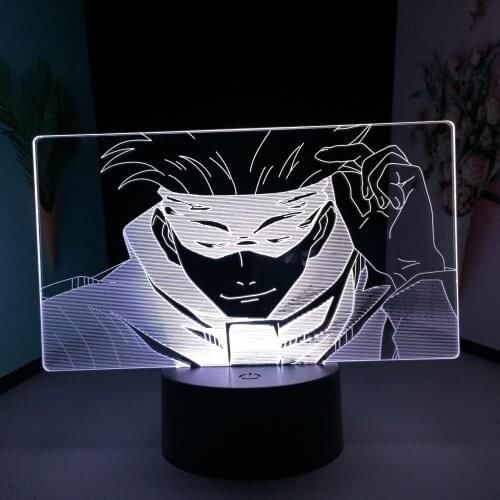Wear Eye Cloth Smiling 3D LED Lamp Man Animation Peripherals Visual Illusion Black Base Acrylic Light Guide Plate Touch Switch
