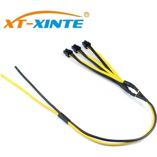 XT-XINTE S7/S9 to Triple 3X PCI-E PCIe PCI Express 6Pin Graphic Card Splitter Power Cable Cord for BTC miner Machine 12AWG+18AWG