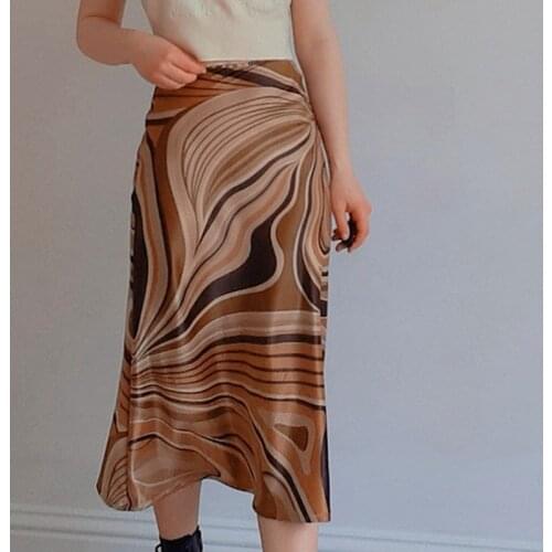 Chic Wave Paisley Print Vintage Y2K Long Skirts Womens 2000s Aesthetic Cute Kawaii Clothes High Waist Mid-Calf Summer Skirt