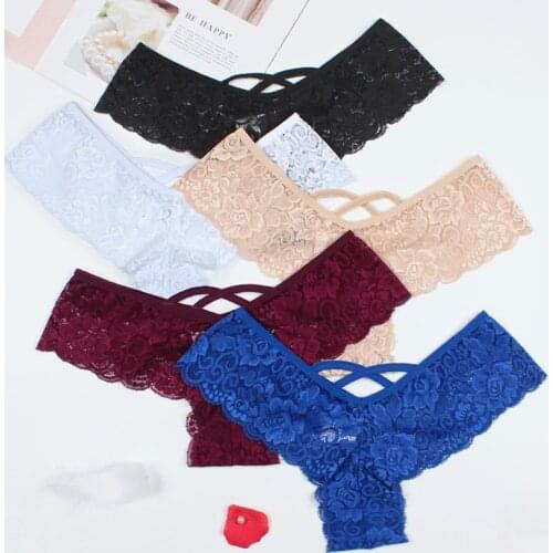 Womens Underwear Sexy Thong Lace Cross Belt Temptation T Pants Sexy Plus Size Pants Low Waist Breathable Underwear