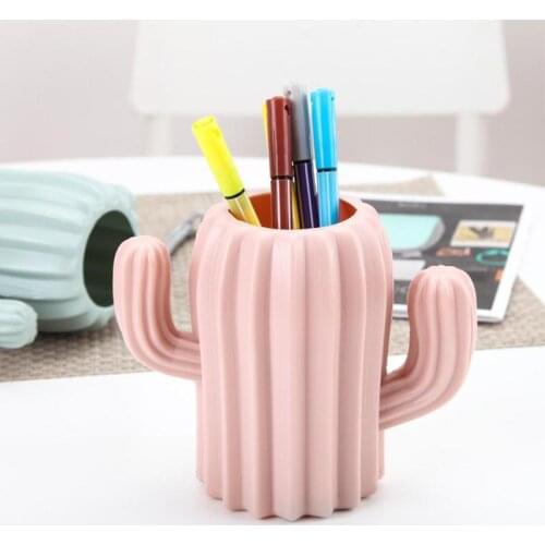 1Pcs Cactus Desktop Organizer Pen Holder For Desktop Organizer School Office Pencil Holder Organizer Cute Desk Accessories 2021