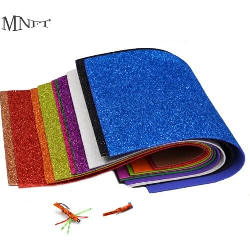 MNFT 10Pcs 20*30cm 1.8mm Sponge Paper Glitter EVA Random Color Flash Float Foam Sheet Fly Tying Material for Bugs Cricket body