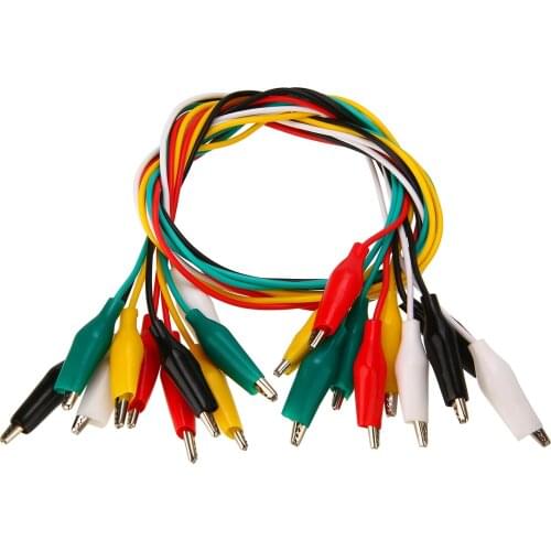 10pcs Double-ended Crocodile Clip 35mm Line Length 40cm Wire Testing Leads Crocodile Clips Cable Alligator Clips