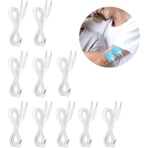10Pcs/Bag TENS Cable DC 2.5mm 1.2m 2-In-1 Pin Type Electrode Lead Wires Cable for TENS Unit Physiotherapy Machine