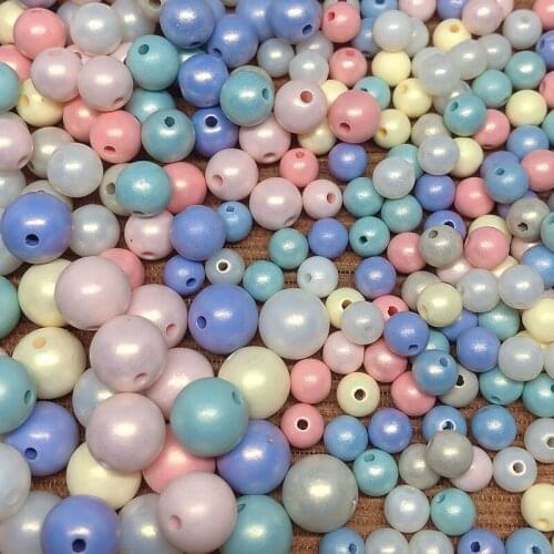 100pcs/bag Beads Macaron Shiny Color 6mm 8mm 10mm Loose Spacer Round Beads For Bracelet Necklace Jewelry Making Accessories