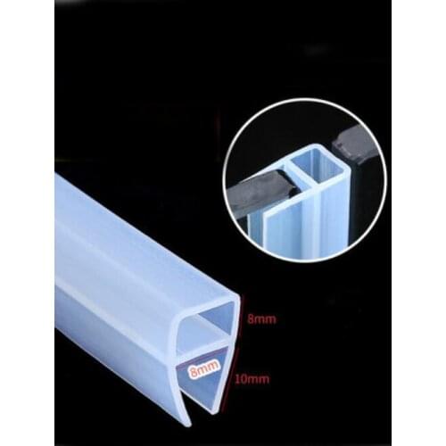 2 meters U shape shower glass edge trim door window silicone rubber sealing strip weatherstrip for 8mm glass