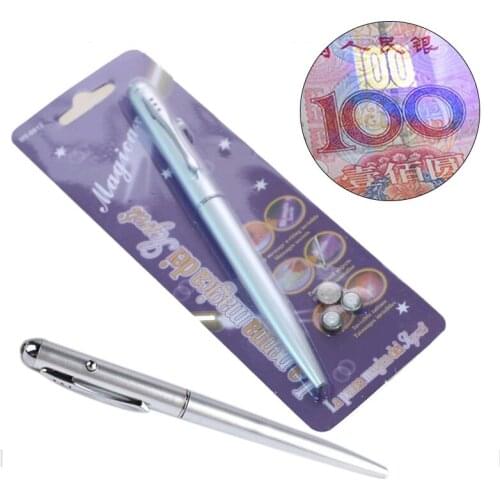 2pcs/lot, Invisible Ink Pen Light Pen Bank Office Markers Writing Supplies Ballpoint Pen UV Light Currency Detector