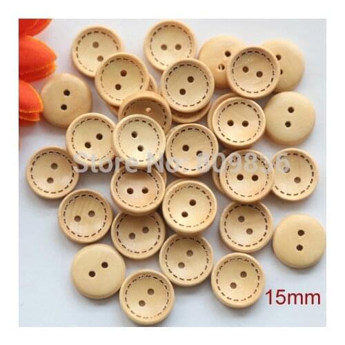 30pcs/lot Size:15/18/20mm Vintage 2 holes natural color button Wooden button for sewing Garment buttons(ss-61)