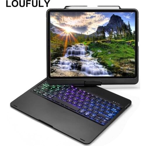 360 Rotation For iPad Pro 12.9 Case Keyboard Aluminum Backlit Bluetooth For iPad New Pro 12.9 Inch Keyboard Cover Tablet