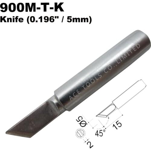 5 PCS Soldering Tip 900M-T-K Knife 4.7mm for Hakko 936 907 Milwaukee M12SI-0 Radio Shack 64-053 Yihua 936 X-Tronics 3020 Iron