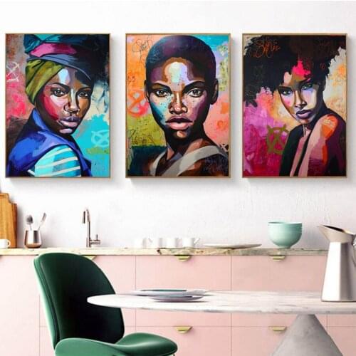 Wall Art Full Square Round Diamond Paintings cross stitch African woman 3 pcs set diy diamond embroidery mosaic rhinestones icon