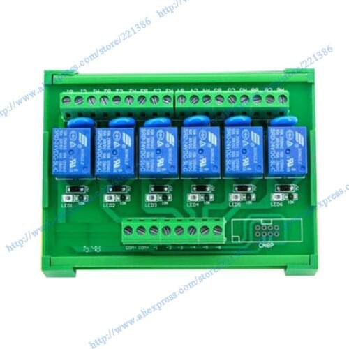 6 channels 9V 10A Relay Module driver board output amplifier board PLC board SL Interface relay module DIN rail mount relay NPN