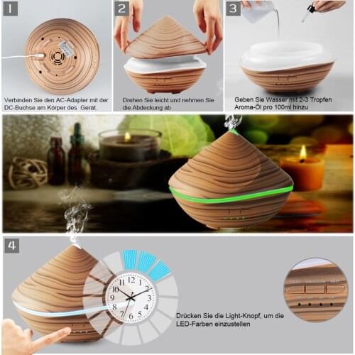 Aroma Essential Oil Diffuser Ultrasonic Cool Mist Humidifier Atomizer for Home Yoga Office Spa Bedroom
