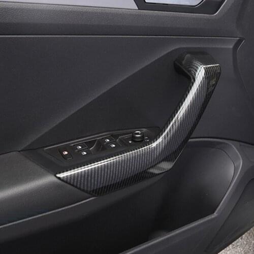 Car styling Interior Accessories Door Armrest Handle Cover Sticker Trim 4pcs ABS For VW Volkswagen T-Roc 2017-2018