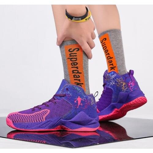 Boys Basketball Sneakers New Fashion Children Mesh Breathable Kids Jordan Basketball Shoes Teenagers Gym Training Sports Shoes